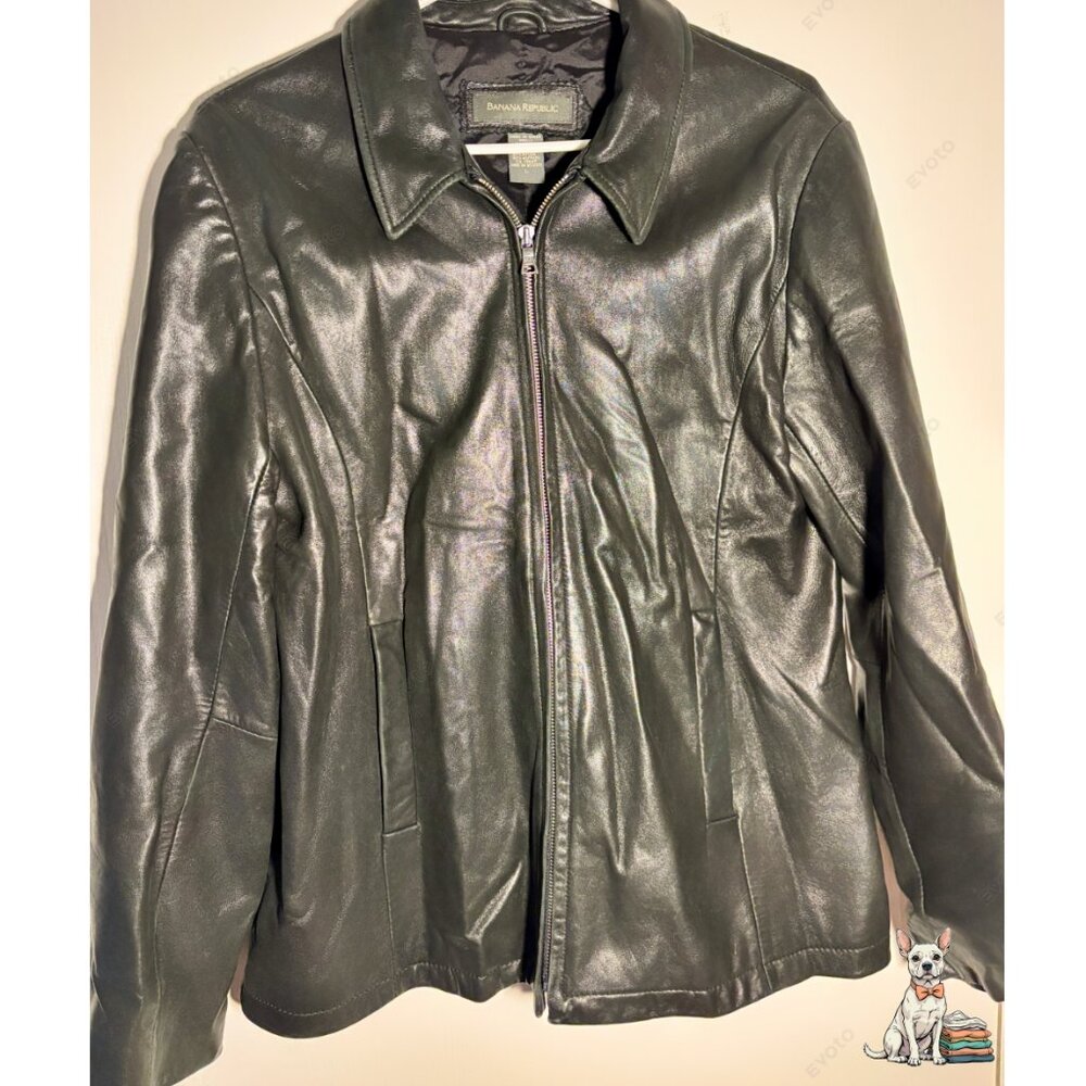 Vintage Banana Republic Leather Zip-Up Jacket